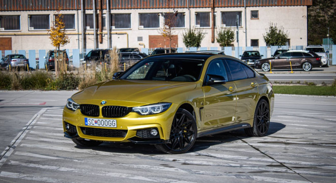 BMW Rad 4 Gran Coupé M440i xDrive M Performance, M výfuk, HUD, Harman Kardon, Austin Yellow, TO