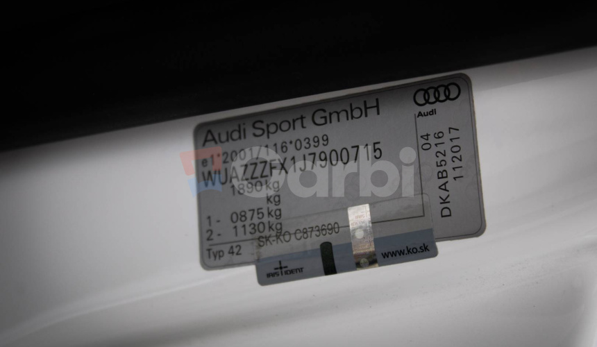 Audi R8 RWS 5.2 FSI V10 1 of 999 špeciálna edícia, polep, nové brzdy, karbón