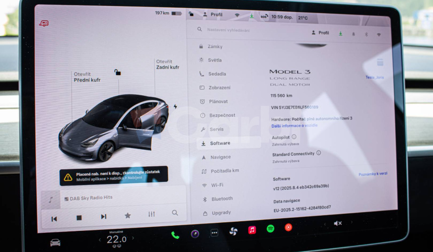 Tesla Model 3 Long Range 4x4 Premium Sound, ťažné, nelakované, DPH