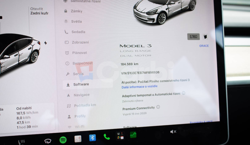 Tesla Model 3 Long Range Refresh 86% SOH, Matrix LED, Tepelko, odpočet DPH