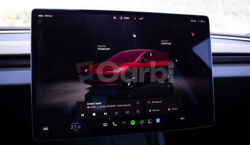 Tesla Model 3 Highland Long Range 93%SOH, Ultra red metalíza, fólie, odpočet