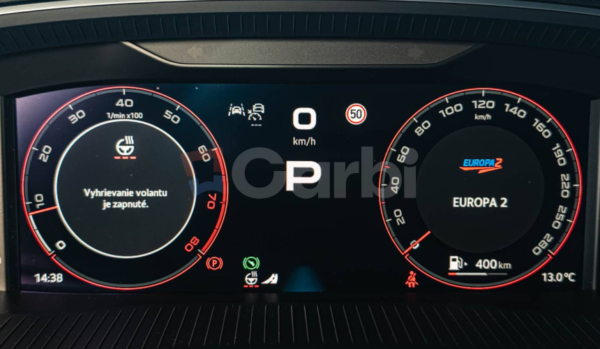 Škoda Octavia Combi VRS 195kW DSG Webasto, Virtual Cockpit